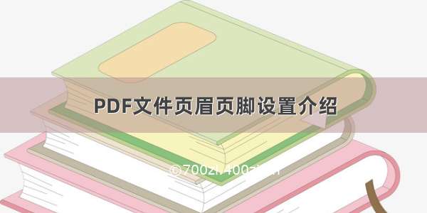 PDF文件页眉页脚设置介绍