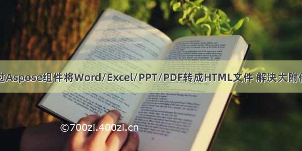 性能优化之通过Aspose组件将Word/Excel/PPT/PDF转成HTML文件 解决大附件预览性能问题