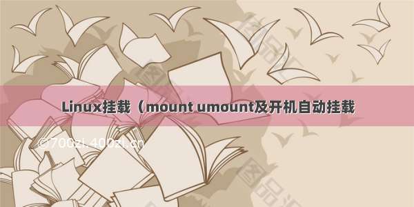 Linux挂载（mount umount及开机自动挂载