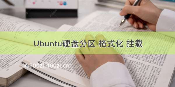 Ubuntu硬盘分区 格式化 挂载