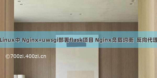 Linux中 Nginx+uwsgi部署flask项目 Nginx负载均衡  反向代理