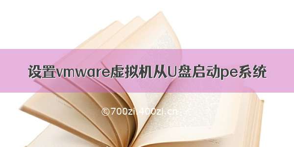 设置vmware虚拟机从U盘启动pe系统