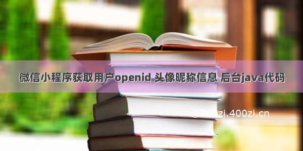 微信小程序获取用户openid 头像昵称信息 后台java代码