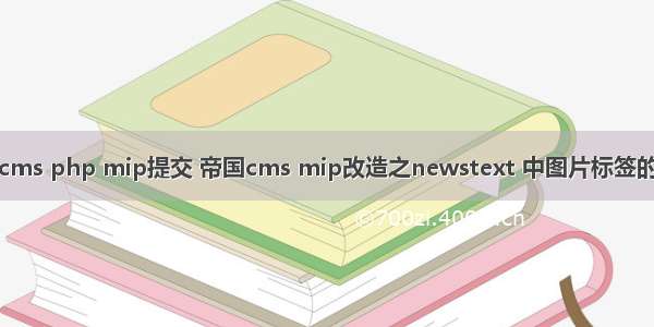 帝国cms php mip提交 帝国cms mip改造之newstext 中图片标签的处理