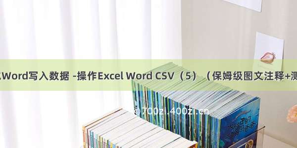 【Python】生成Word写入数据 -操作Excel Word CSV（5）（保姆级图文注释+测试代码+api例程）