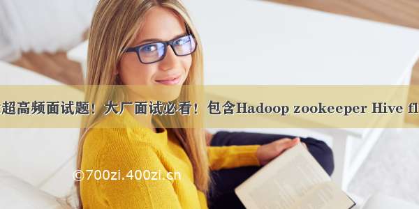 大数据开发超高频面试题！大厂面试必看！包含Hadoop zookeeper Hive flume kafka