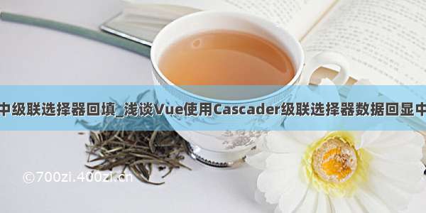 vue中级联选择器回填_浅谈Vue使用Cascader级联选择器数据回显中的坑