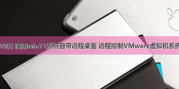 10月 使用win11系统自带远程桌面 远程控制VMware虚拟机系统