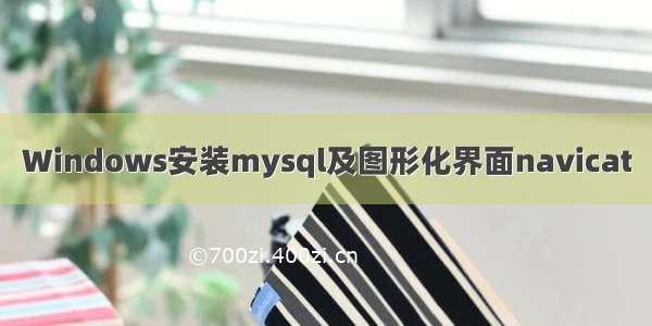 Windows安装mysql及图形化界面navicat