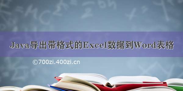 Java导出带格式的Excel数据到Word表格