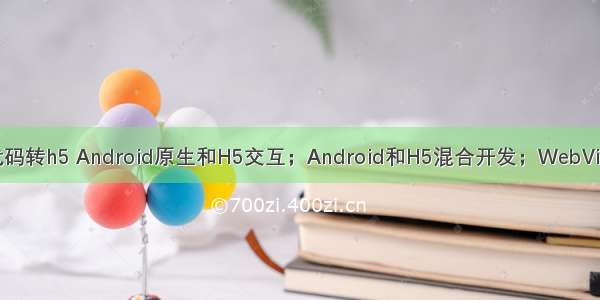 android原生代码转h5 Android原生和H5交互；Android和H5混合开发；WebView点击H5界面