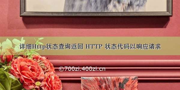 详细Http状态查询返回 HTTP 状态代码以响应请求