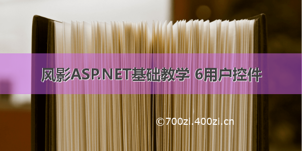 风影ASP.NET基础教学 6用户控件