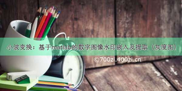 小波变换：基于matlab的数字图像水印嵌入及提取（灰度图）