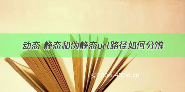 动态 静态和伪静态url路径如何分辨