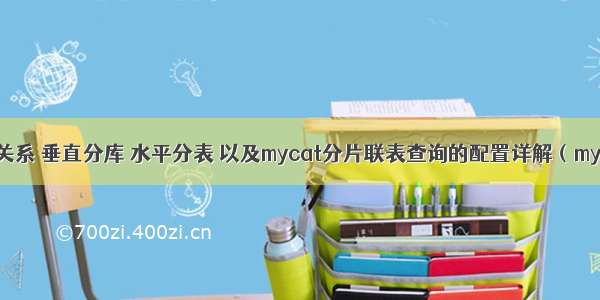 mycat的主从关系 垂直分库 水平分表 以及mycat分片联表查询的配置详解（mysql5.7系列）