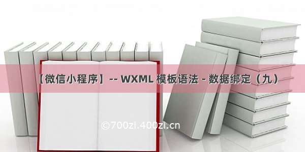 【微信小程序】-- WXML 模板语法 - 数据绑定（九）