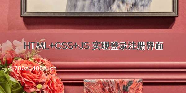 HTML+CSS+JS 实现登录注册界面