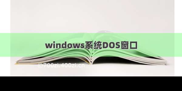 windows系统DOS窗口