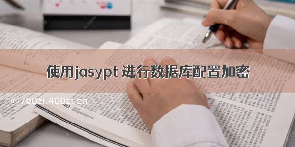 使用jasypt 进行数据库配置加密