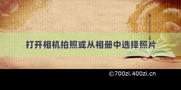 打开相机拍照或从相册中选择照片