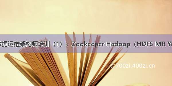 大数据运维架构师培训（1）：Zookeeper Hadoop（HDFS MR Yarn）