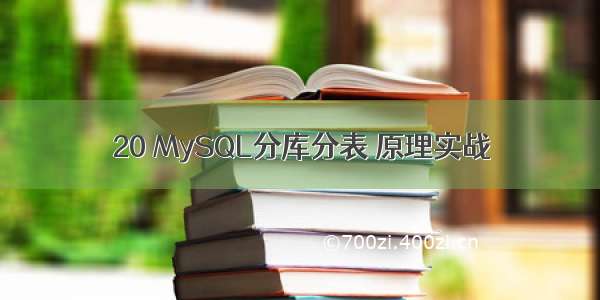 20 MySQL分库分表 原理实战