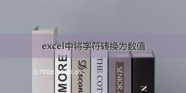 excel中将字符转换为数值