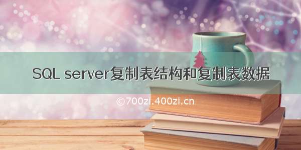 SQL server复制表结构和复制表数据