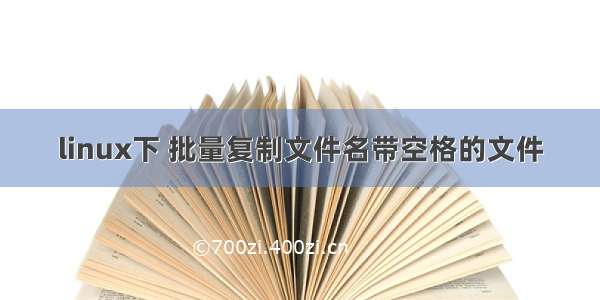 linux下 批量复制文件名带空格的文件