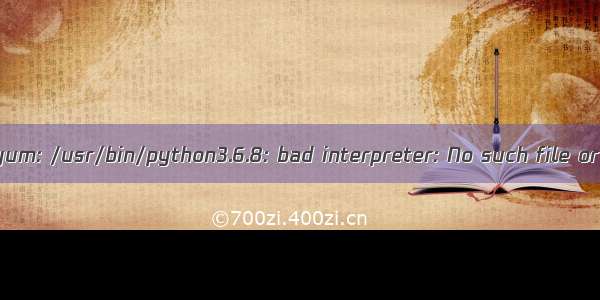 /usr/bin/yum: /usr/bin/python3.6.8: bad interpreter: No such file or directo