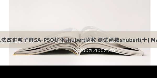 基于模拟退火算法改进粒子群SA-PSO优化shubert函数 测试函数shubert(十) MATLAB编程实现