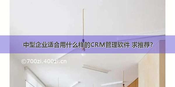 中型企业适合用什么样的CRM管理软件 求推荐？