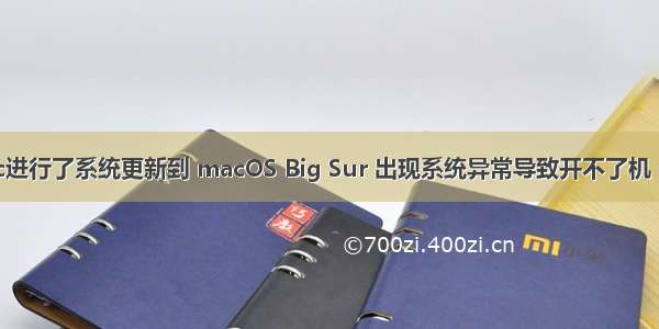 手贱对mac进行了系统更新到 macOS Big Sur 出现系统异常导致开不了机 一直卡在开