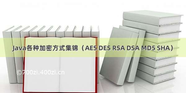 Java各种加密方式集锦（AES DES RSA DSA MD5 SHA）