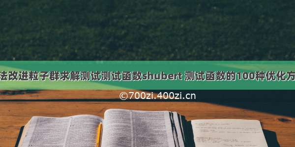 爬山算法改进粒子群求解测试测试函数shubert 测试函数的100种优化方法之14