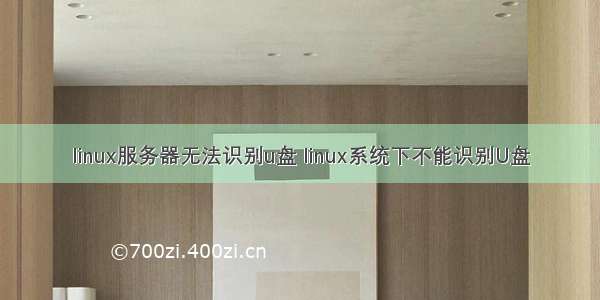 linux服务器无法识别u盘 linux系统下不能识别U盘