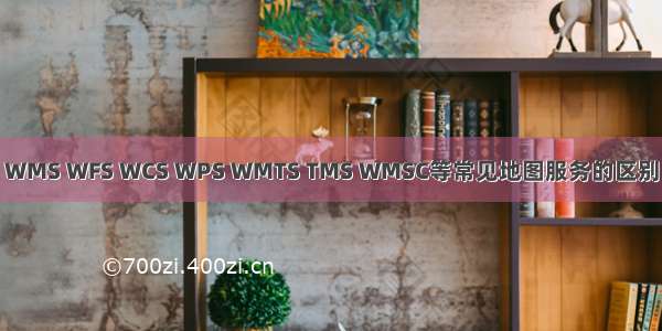 WMS WFS WCS WPS WMTS TMS WMSC等常见地图服务的区别