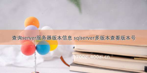 查询server服务器版本信息 sqlserver多版本查看版本号