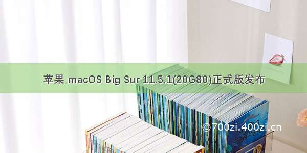 苹果 macOS Big Sur 11.5.1(20G80)正式版发布