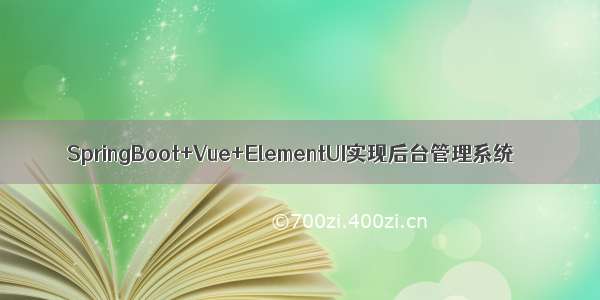 SpringBoot+Vue+ElementUI实现后台管理系统