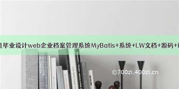 java计算机毕业设计web企业档案管理系统MyBatis+系统+LW文档+源码+调试部署