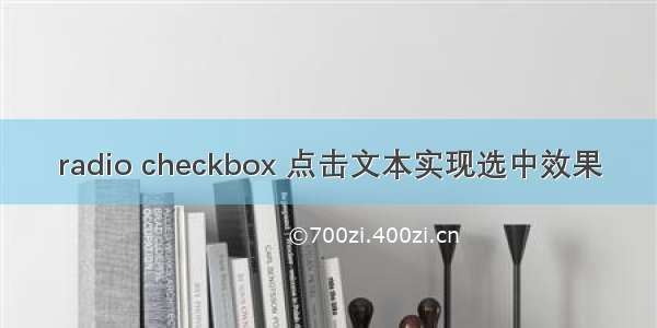 radio checkbox 点击文本实现选中效果