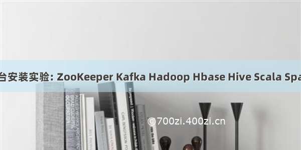 大数据平台安装实验: ZooKeeper Kafka Hadoop Hbase Hive Scala Spark Storm