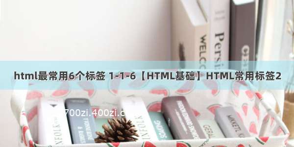 html最常用6个标签 1-1-6【HTML基础】HTML常用标签2