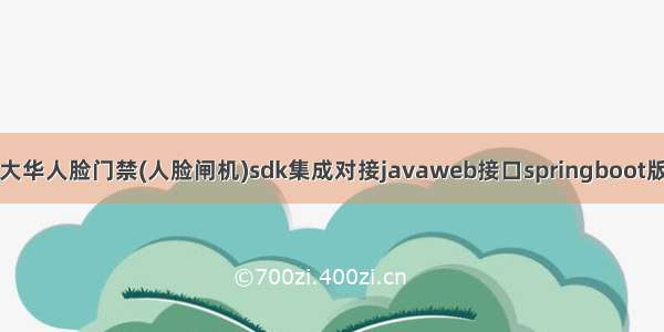 大华人脸门禁(人脸闸机)sdk集成对接javaweb接口springboot版