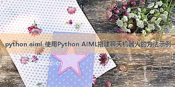 python aiml_使用Python AIML搭建聊天机器人的方法示例