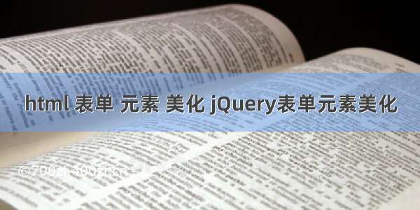 html 表单 元素 美化 jQuery表单元素美化