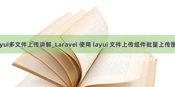 layui多文件上传讲解_Laravel 使用 layui 文件上传组件批量上传图片