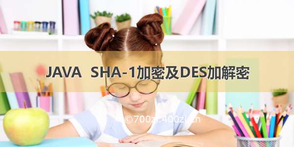 JAVA  SHA-1加密及DES加解密